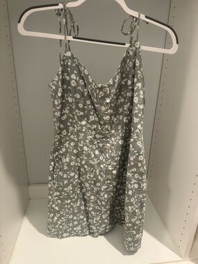 Abercrombie & Fitch Sage Green Floral Button-Front Sundress XS